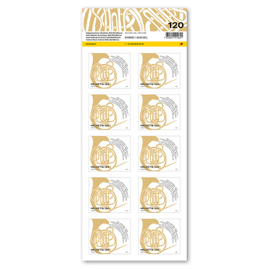 Francobolli CHF 1.20 «Festa federale di musica 2026 Biel/Bienne», foglio da 10 francobolli Foglio «Festa federale di musica 2026 Biel/Bienne», autoadesiva, senza annullo