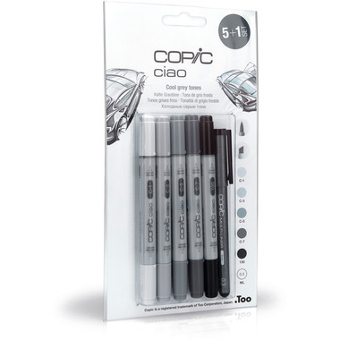 COPIC Marker Ciao 22075554 5+1 Set Cool Grey Tones