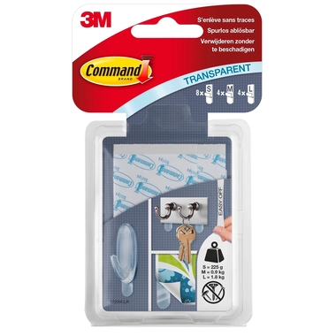 3M Command Strips 17200CLN trasparente 16 pezzi