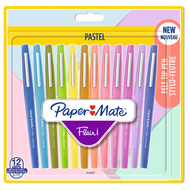 PAPERMATE Stylo fibre Flair 0.7mm 2137277 Pastel, ass. 12 pcs.