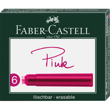 FABER-CASTELL Tintenpatrone 185508 pink, 6 Stück