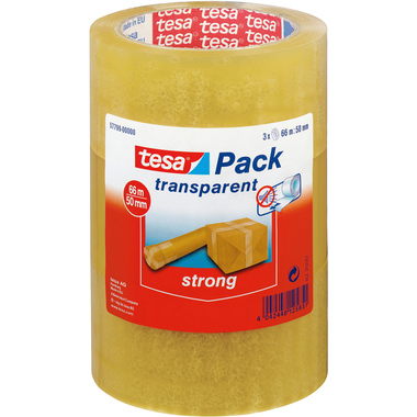 TESA Ruban d'emballage 50mmx66m 577990000 transparent 3 pcs.