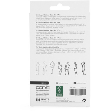 COPIC Multiliner 2207510 Set schwarz, 8 Stück