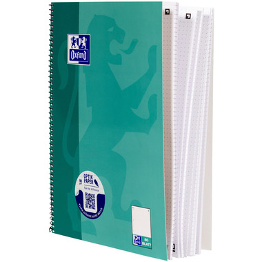 OXFORD Collegebloc Essentials A4+ 400132378 vertbleu, quadr. 5mm 80 feui.