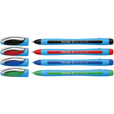 SCHNEIDER Stylo à bille Slider Memo XB 75020 ass., 4 pcs.