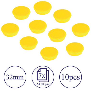 FRANKEN Magnete 32mm HM30 04 gelb 10 Stück