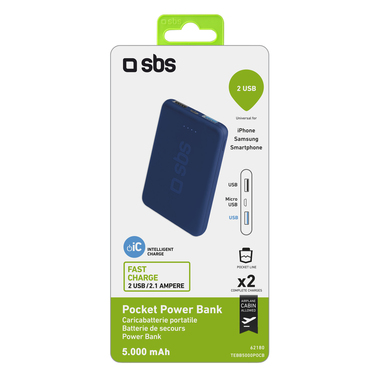 Powerbank de poche avec 2 interfaces USB