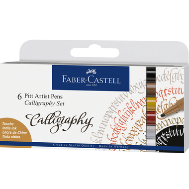 FABER-CASTELL Pitt Artist Pen Set 167506 ass., 6 pezzi