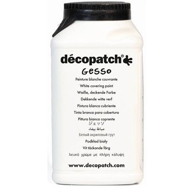 DECOPATCH Painture acrylique Gesso 300ml GE300AO blanche couvrant