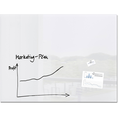 SIGEL Glass Calamitaboard GL211 bianco 1200x900x15mm