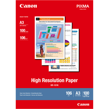 CANON Papier High Resolution A3 HR101NA3 InkJet 110g 100 feuilles
