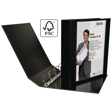 BIELLA Cart.anelli CreativeXL#2 7cm 44344502U nero, 4-anelli A4