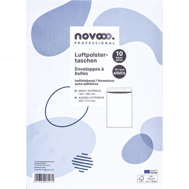 NOVOOO Enveloppe molleton Gr.4 E-1712138 blanc, 200x275mm 10 pièces