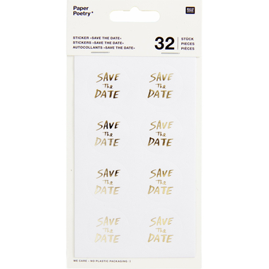 RICO DESIGN Sticker Save the Date 99001.77.11 or, 32 pièces