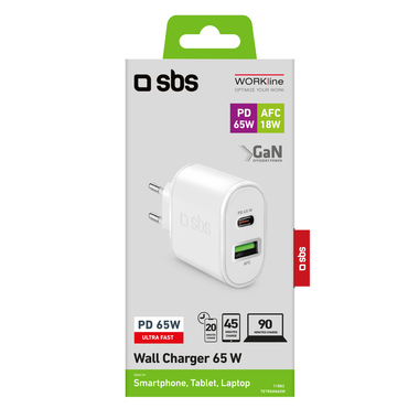 Caricabatterie 65W a muro per tablet e laptop