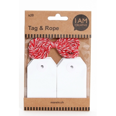 I AM CREATIVE Anhänger weiss 4087.37 eckig, 20 Stück