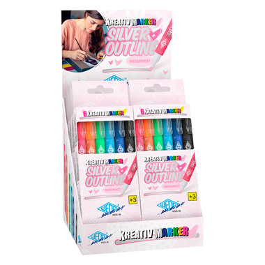 WEDO Marker Silver+Outline 1-2mm 252600699 Set 6 pcs.