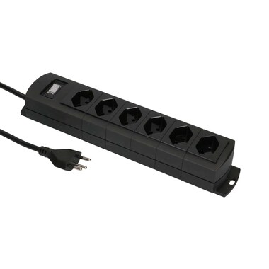 Max Hauri multipresa 6 x tipo 13, Prime Line, nero