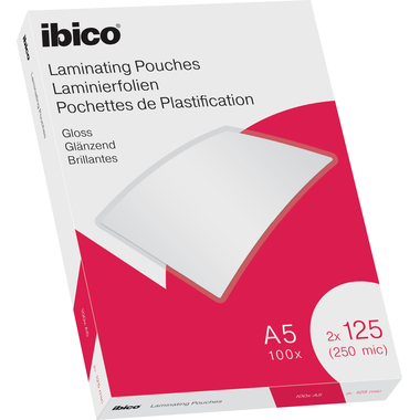 IBICO Pochettes à plastifier A5 627315 brillant, 125my 100 pcs.