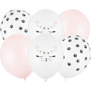 PARTYDECO Ballons 30cm SB14P3060006 Chatons 6 pièces
