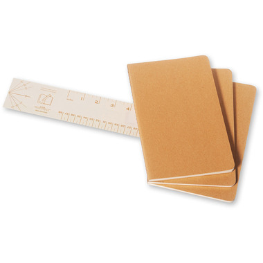 MOLESKINE Notizheft Cahier A5 500-7 blanko, natur 3 Stück