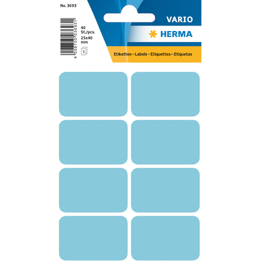 HERMA Etiquettes 25×40mm 3693 bleu 40 pcs.