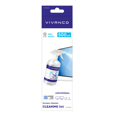 Spray nettoyant pour écrans 500 ml avec chiffon inclus | Vivanco
