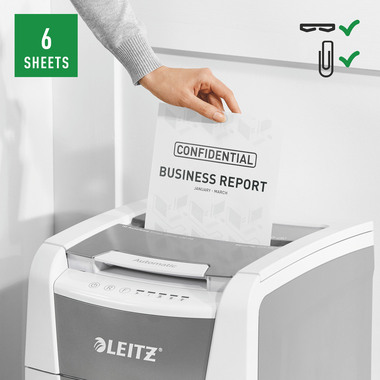 LEITZ Aktenvernichter IQ AF 8012-20-00 Small Office 100, P-5, 34lt
