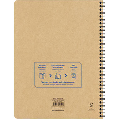 CLAIREFONTAINE Collegeblock Uni Notes A4+ 9853C marron, ligné 80 feuilles