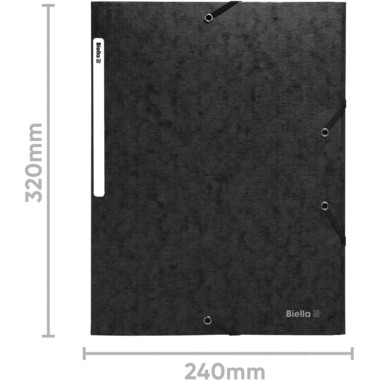 BIELLA Cartella con elastico A4 17840002U nero, 590gm2 220 fg.