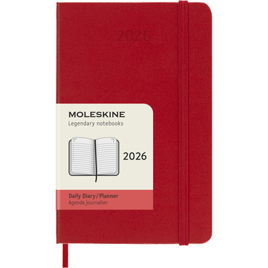 MOLESKINE Agenda Classic Pocket 2026 DHF212DC2Y26 1J/1P rouge écarlate HC 9x14cm
