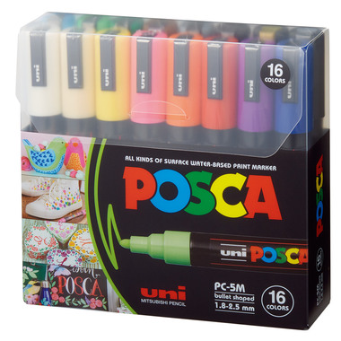 UNI-BALL Marker Posca 1.8-2.5mm PC-5M 16C 16 colori ass.