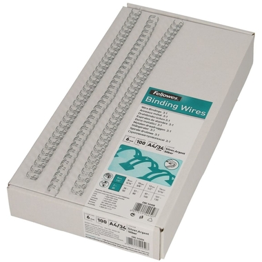 FELLOWES Reliure en métal 6mm 54450 silber 100 pcs.