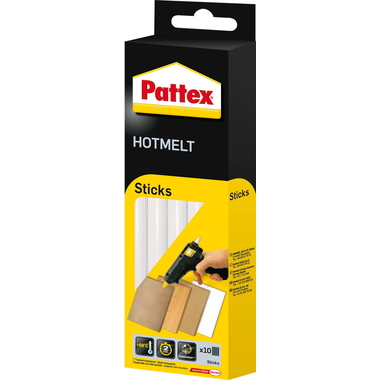 PATTEX Bâtonnetes de colle chaude PTK6 transparent, rond 10 pcs.