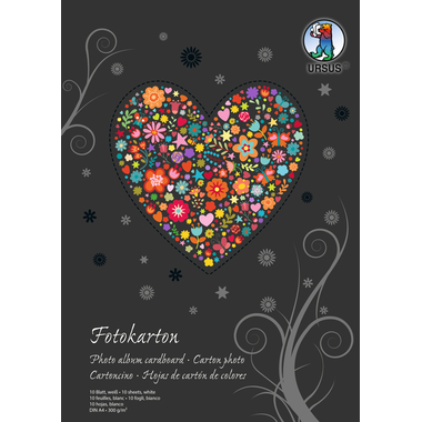 URSUS Fotokarton-Block A4 3704601SE 300g, weiss 10 Blatt