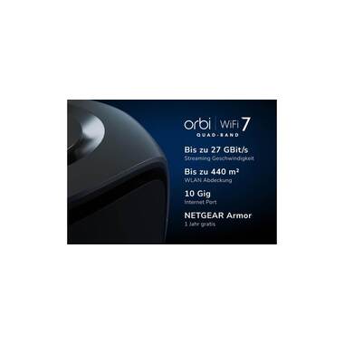 Netgear Sistema Mesh Orbi 970 RBE972SB-100EUS Set da 2, Nero