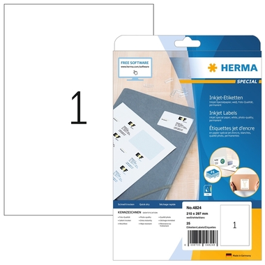 HERMA Etiketten Special A4 4824 weiss 25 Stück