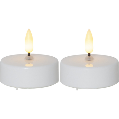 STAR TRADING Bougies à rèchaude LED 5.8cm 12.063-06 blanc 2 pcs.