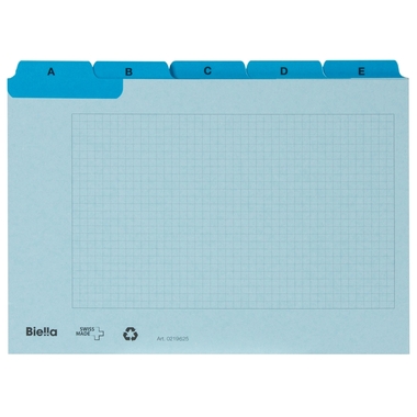 BIELLA Kartei-Leitkarten A-Z A6 21962505U blau kariert 25-teilig