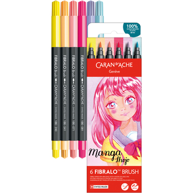 CARAN D'ACHE Classic Fibralo Brush 0.5-5mm 186.801 Manga Shojo 6 Stück