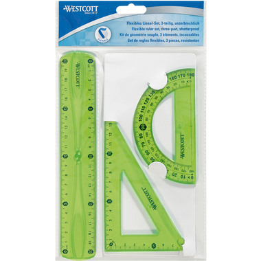 WESTCOTT Set équerre Flexi E-10301 00 bleu/rouge/vert 3 pcs.