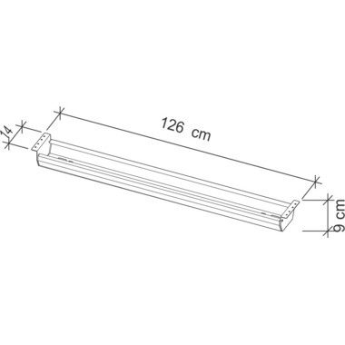 APOLLO Kabelwanne 126cm VK16/G graphit, für 160cm Tische