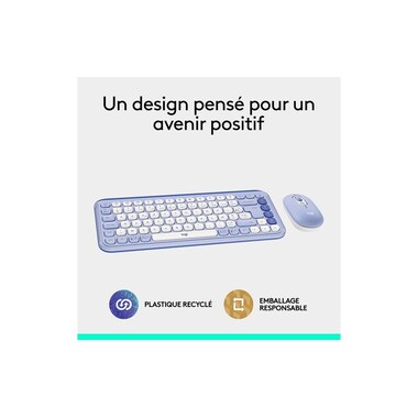 Logitech Keyboard-Mouse Set POP Icon Combo Lilac