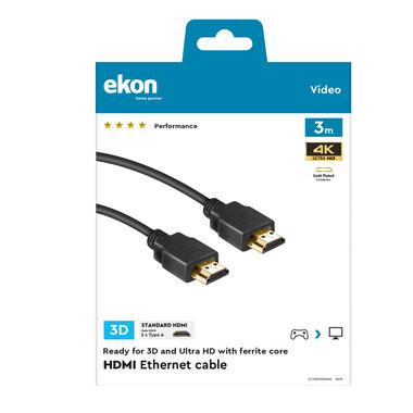 Câble HDMI 2.0 plaqué or | Ekon