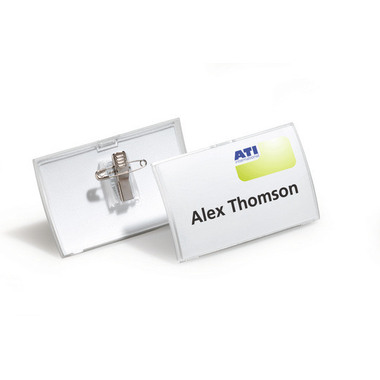 DURABLE Namensschild Click Fold 821419 m.Kombiklemme, 54x90mm 25Stk.