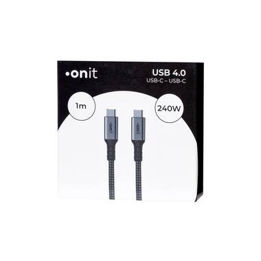 onit Cavo USB4 Premium 240 W, USB-C - USB-C, 1 m, Nero/Grigio