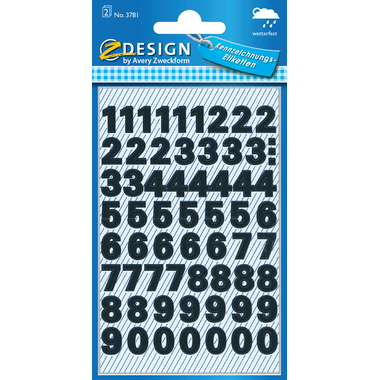 Z-DESIGN Letters schwarz 3781 9,5mm,Univers Medium 2 Blatt