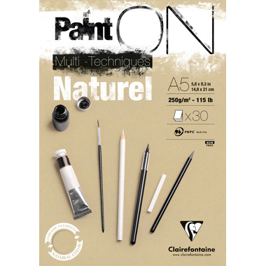 CLAIREFONTAINE Paint'On A5 96539C Natur 30 Blatt