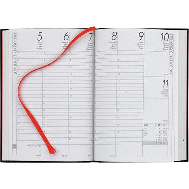 BIELLA Taschenagenda Longatti 2027 832714020027U 1W/2S schwarz ML 10.4x14.8cm