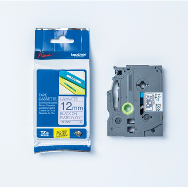 PTOUCH Nastro, plastificato ne/lil.pa TZe-MQF31 PT-DV600VP 12 mm